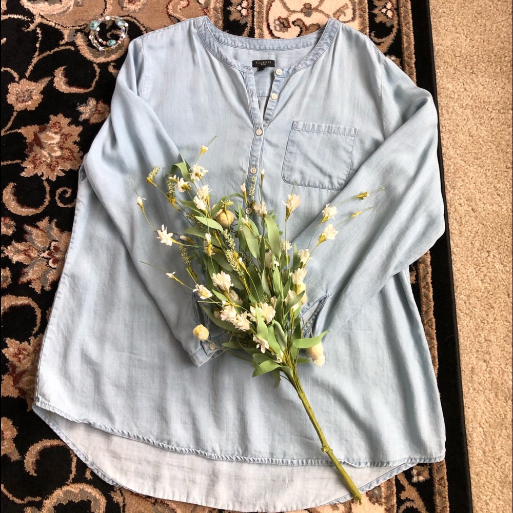 Chambray button down blouse